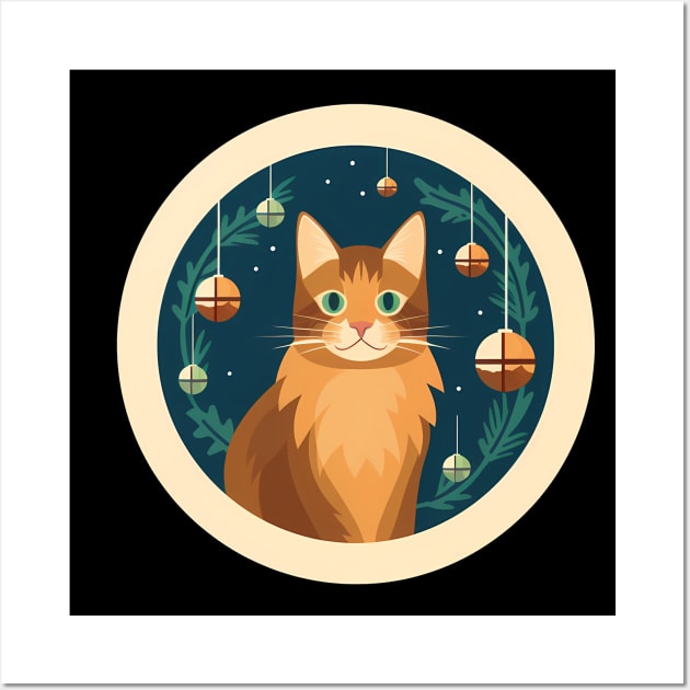 Somali Cat Xmas Ornament, Love Cats Wall Art by dukito